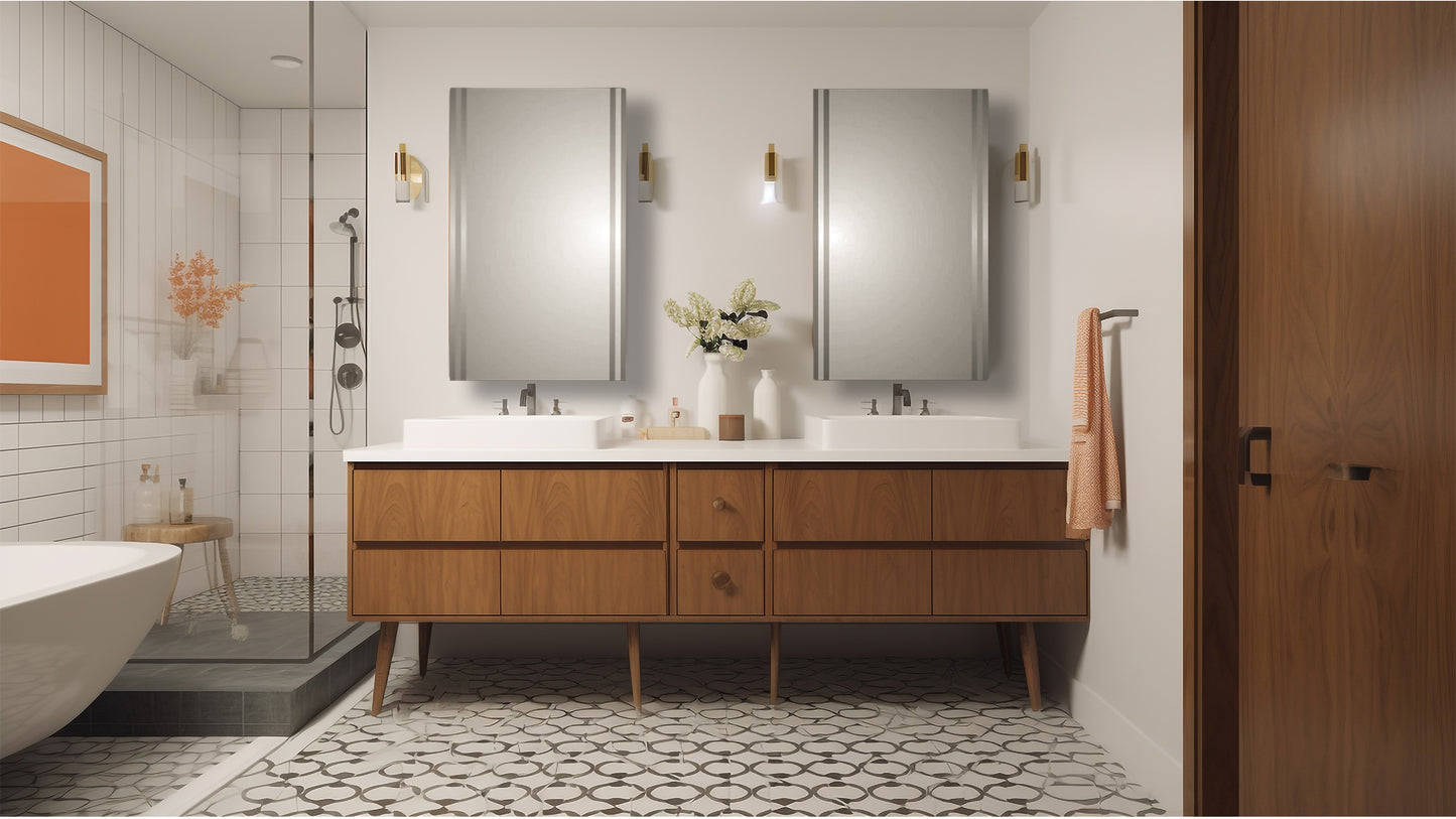 Asiana 26" Beveled Double Mirror Medicine Cabinet