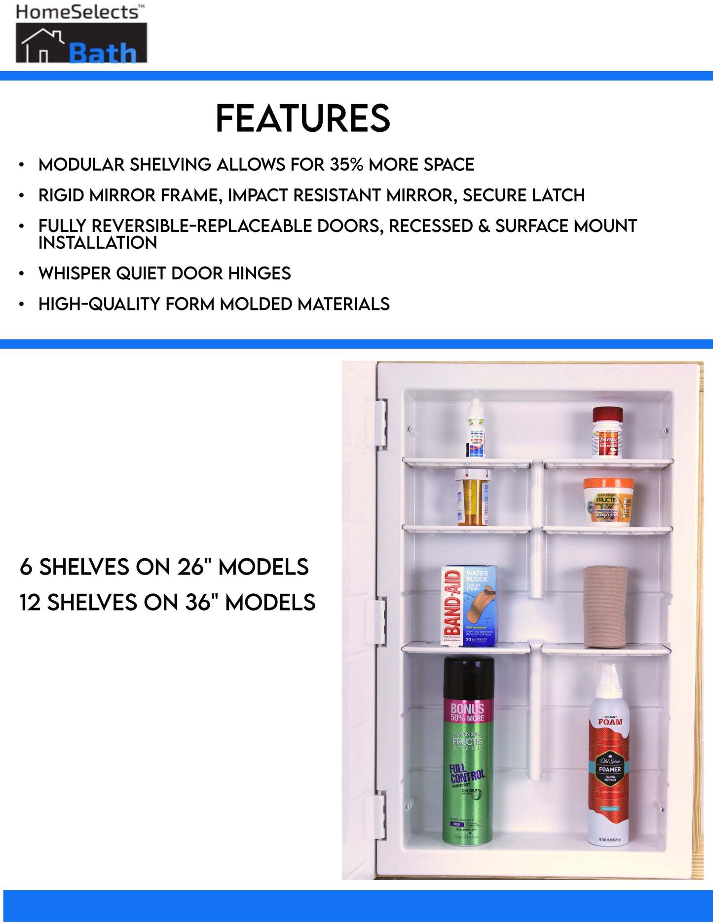 Fenestra 26" Beveled with Four V-grooves Medicine Cabinet