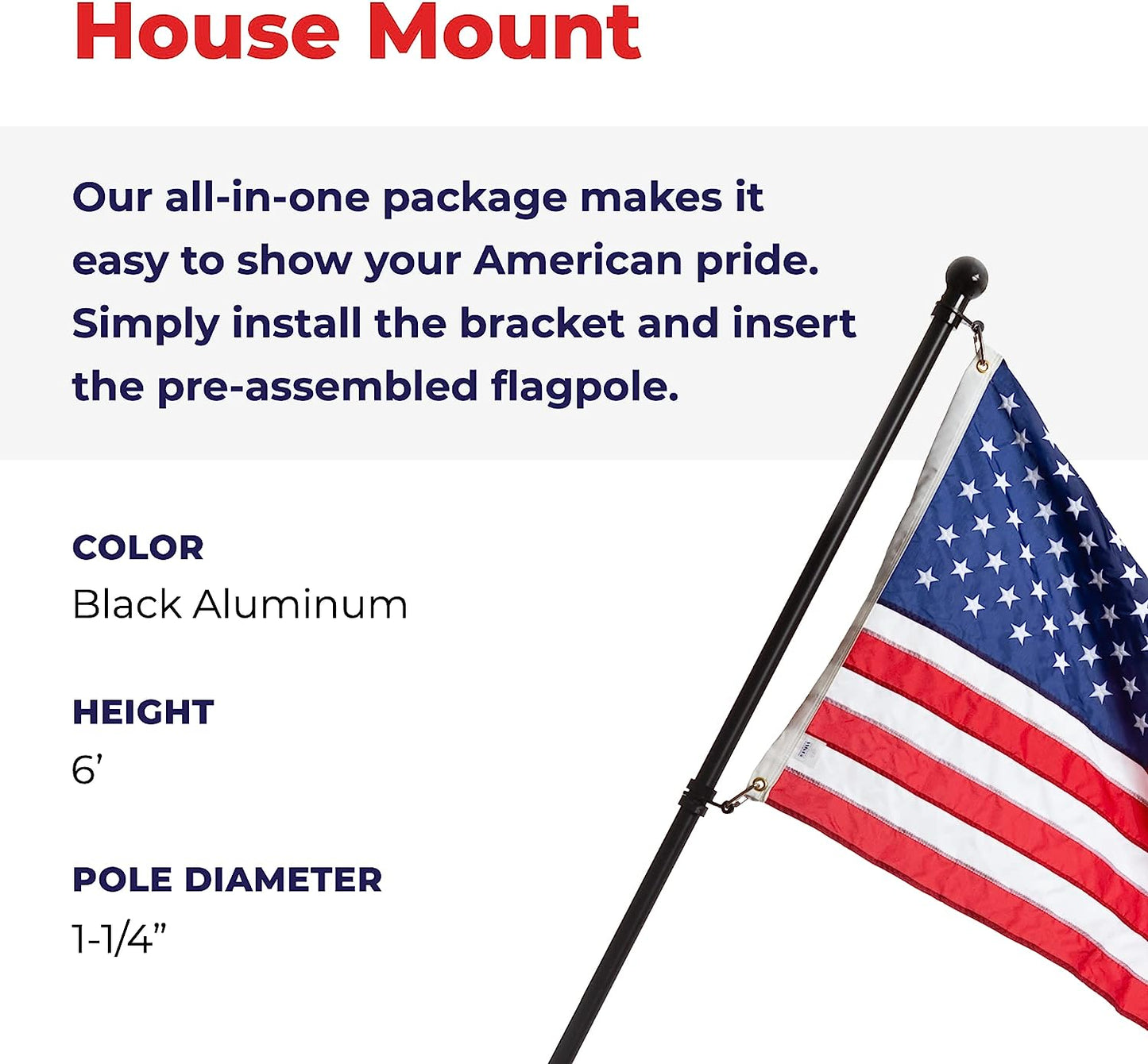 EZPOLE Deluxe Residential House Mount