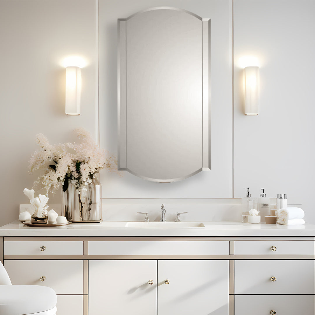 Rococco 30" Beveled Twin Arch Double Mirror Medicine Cabinet