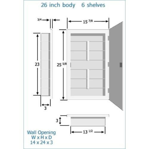 Artus 16" x 26" Recessed Framed Medicine Cabinet