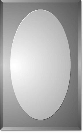 Ovala 26" Polished Plain Oval on Beveled Smoke Tint Medicine Cabinet