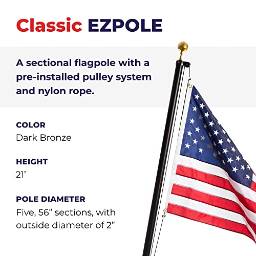 Ezpole 21 Foot Classic Inground Flag Pole Kit