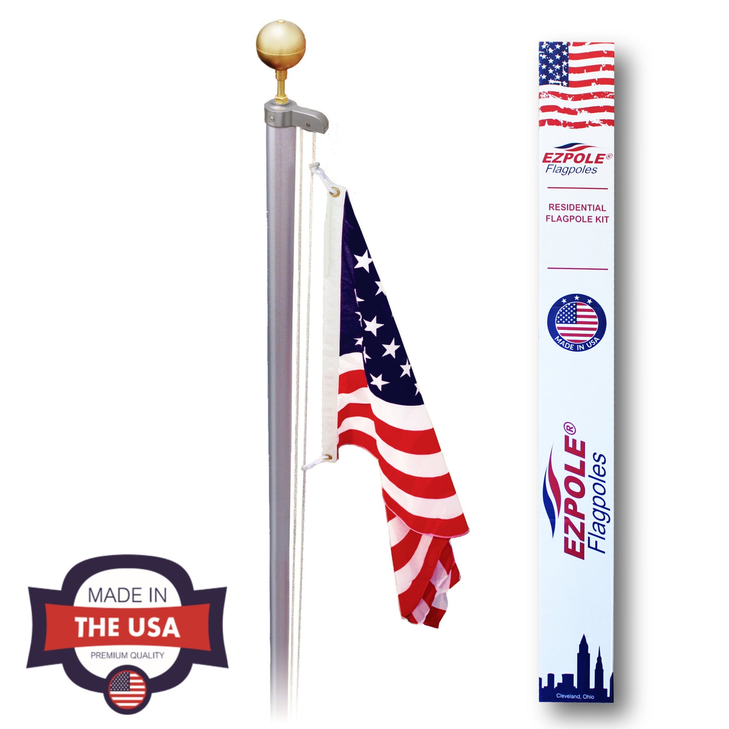 EZPOLE CLASSIC Inground Flag Pole Kit 100% Made in the USA