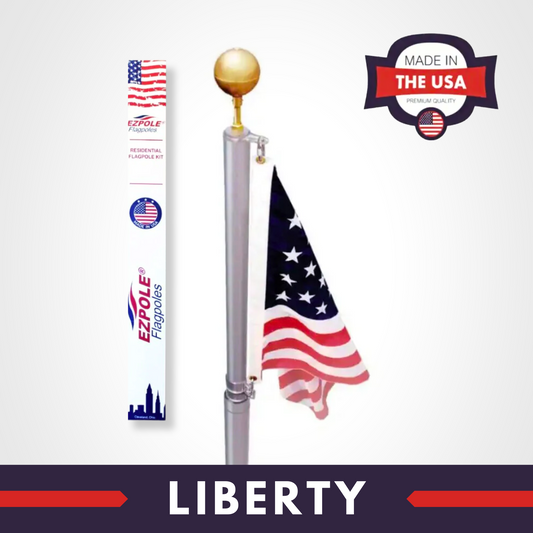 EZPOLE LIBERTY Telescoping Inground Flag Pole Kit - 100% Made in USA