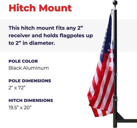 EZPOLE Heavy Duty Hitch Mount Flagpole Kit